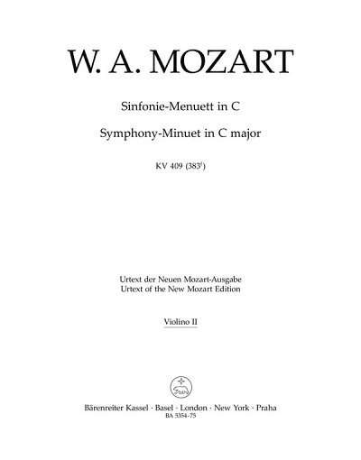W.A. Mozart: Sinfonie-Menuett C-Dur KV 409 (Vl2)