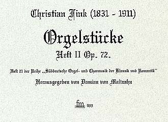 Fink Christian: Orgelstuecke Heft 2 Op 72 Sueddeutsche Orgel