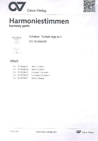 F. Schubert: Tantum ergo in C D 739 / Stimmensatz