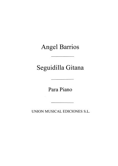 Seguidilla Gitana Suite For Piano, Klav