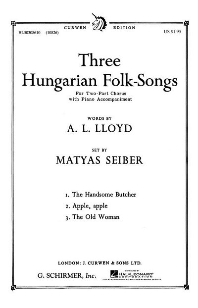 Three Hungarian Folk Songs 3 (Chpa)