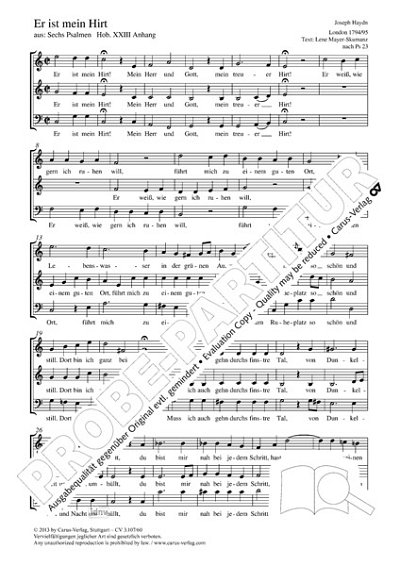 M. Haydn i inni: Er ist mein Hirt C-Dur MH XXIII Anhang (1794/95)
